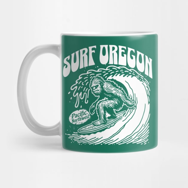 Vintage Surf Oregon // Funny Surfing Sasquatch // Pacific Northwest Surfer by SLAG_Creative